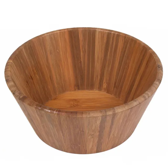 Round Bamboo Mixing Bowl for Salad and Food