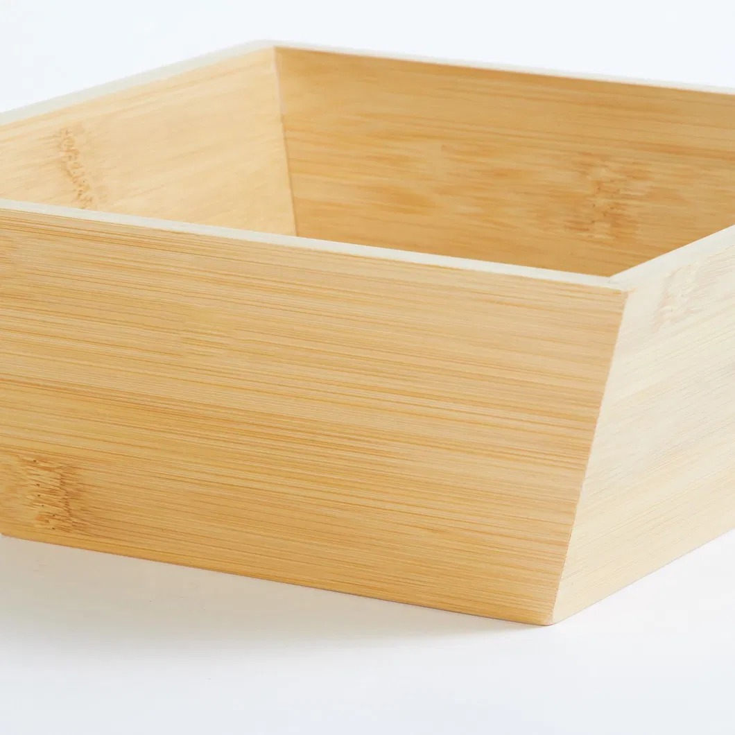 Square Shape Bamboo Salad Bowl Serving Bowl for Kitchen