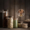 Glass Storage Jars with Wood Lid Food Storage Containers