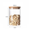 Clear Round Borosilicate Glassware Candy Pasta Cookie Food Packaging Container with Bamboo Lids