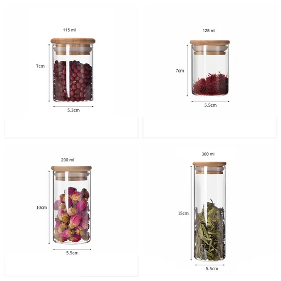 Wholesale 100ml 150ml 240ml Glass Spice Jar Spice Rack for Kitchen