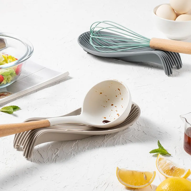 Thickened Non-Slip Silicone Kitchen Gadgets Spatula Spoon Holder Spoon Rest