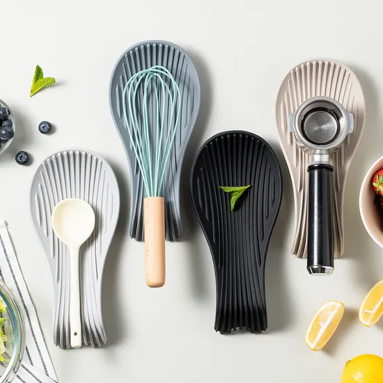 Thickened Non-Slip Silicone Kitchen Gadgets Spatula Spoon Holder Spoon Rest