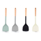 Hanging Non-Stick Silicone Spatula and Soup Ladle with Wooden Handle for Kitchen Cooking