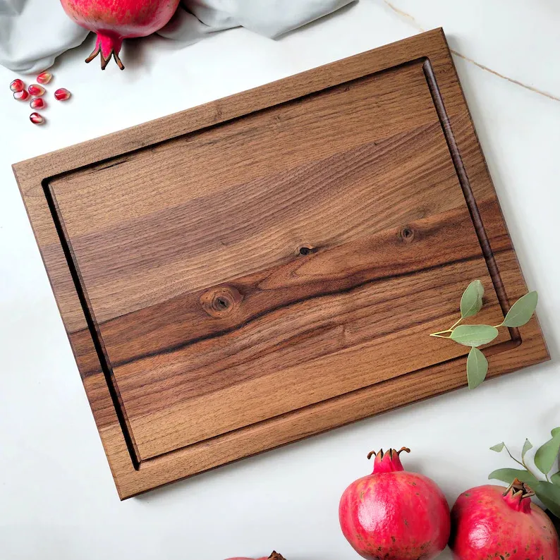 Unique Engraved Walnut Cutting Board with Customizable Logo