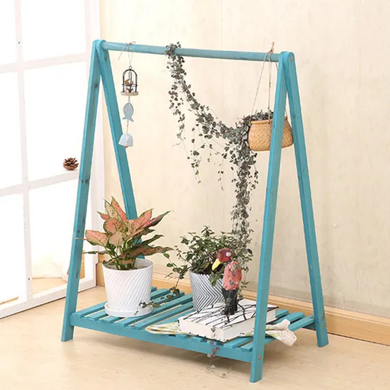Solid Wooden Flower Shelf for Pot Flower and Hanging Plants
