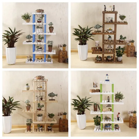 up - Down and Left - Right Stacked Six- Layer Table - Top Mini Flower Rack for Succulent Plants