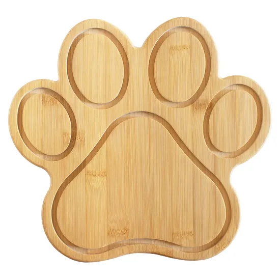 Eco-Friendly Paw Shaped Bamboo Cutting and Serving Board