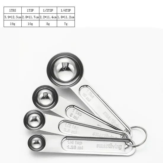 Stainless Steel Liquid and Dry Powder Measuring Scoop Set for Kitchen