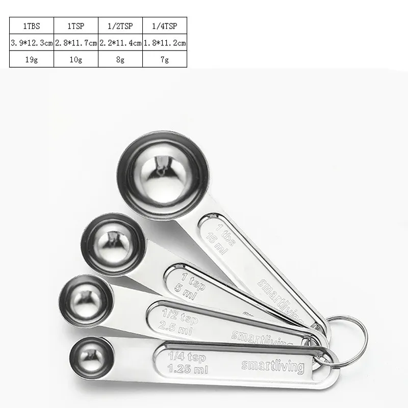 Multicolor Stainless Steel Measuring Spoons Sets for Liquid &amp; Dry Ingredients Powder