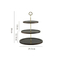 Black Color Rustic Style 3 Tier Bamboo Cake Stand with Metal Handle