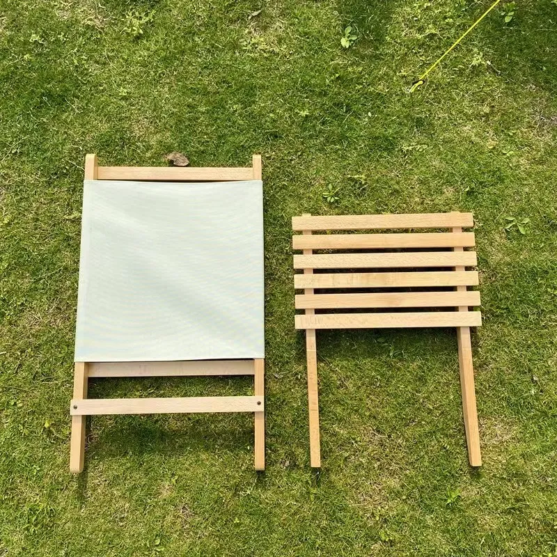 Portable Foldable Beech Wood Relaxing Chair Camping Chair for Deck, Garden, Backyard & Lawn, Fire Pit (Beech)