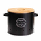 Bamboo Lid Round Metal Food Canister Set Storage Container Set with Handle