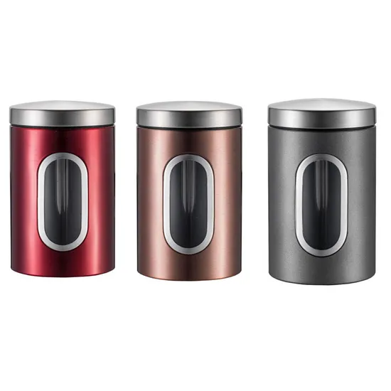 Stainless Steel Food Storage Box Canister Set for Rice Beans Coffee Storage