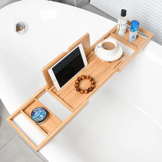 Extendable Bathtub Shelf Bathtub Tray Bamboo Bathtub Rack