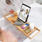 Bamboo Bathtub Rack Wine Book Tablet Phone Soap Holder