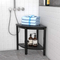 Luxury Black Color Bamboo Corner Shower Stool Bathroom Storage Stool
