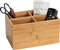 3-Compartment Bamboo Desk Organizer for Pens & Remotes