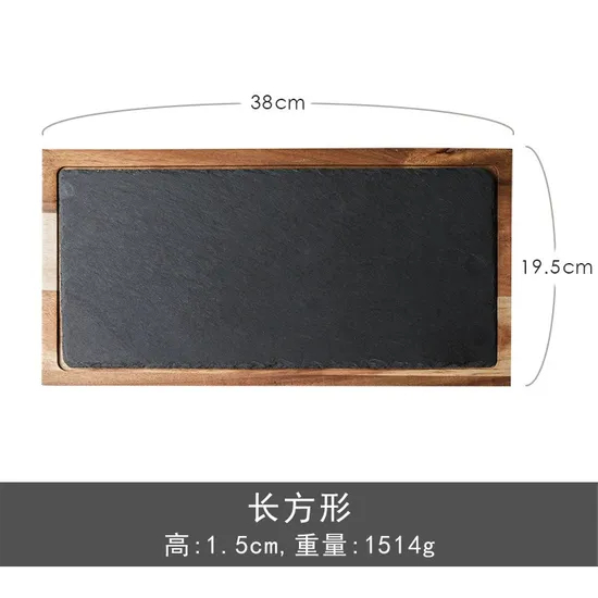 Custom Different Shape Acacia Wood and Steak Plate Slate Cheese Board
