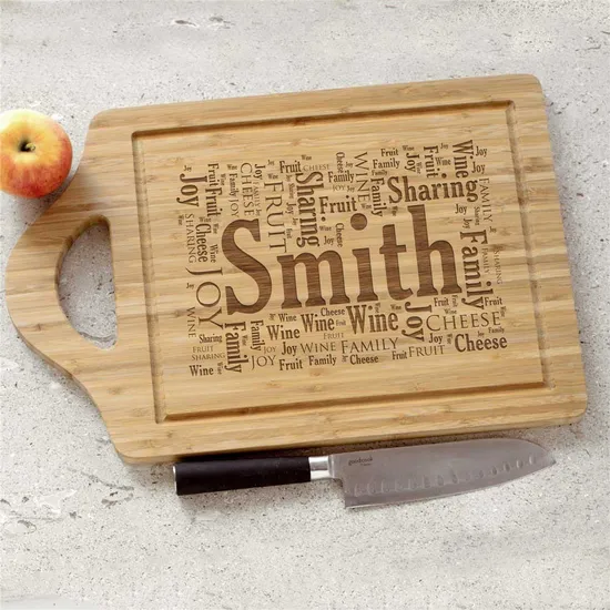 Double-Sided Rectangle Custom Bamboo Wood Cutting Board Set of 2 for Meat / Fruit / Vegetables