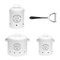 Black Metal Round Onions Patatos Storage Garlics Canister Set