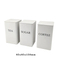 Set of 3 Round Metal Tea Coffee Sugar Canisters Set with Bamboo Lid