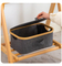 Bamboo Fabric Desktop Storage Container Storage Basket with Lid