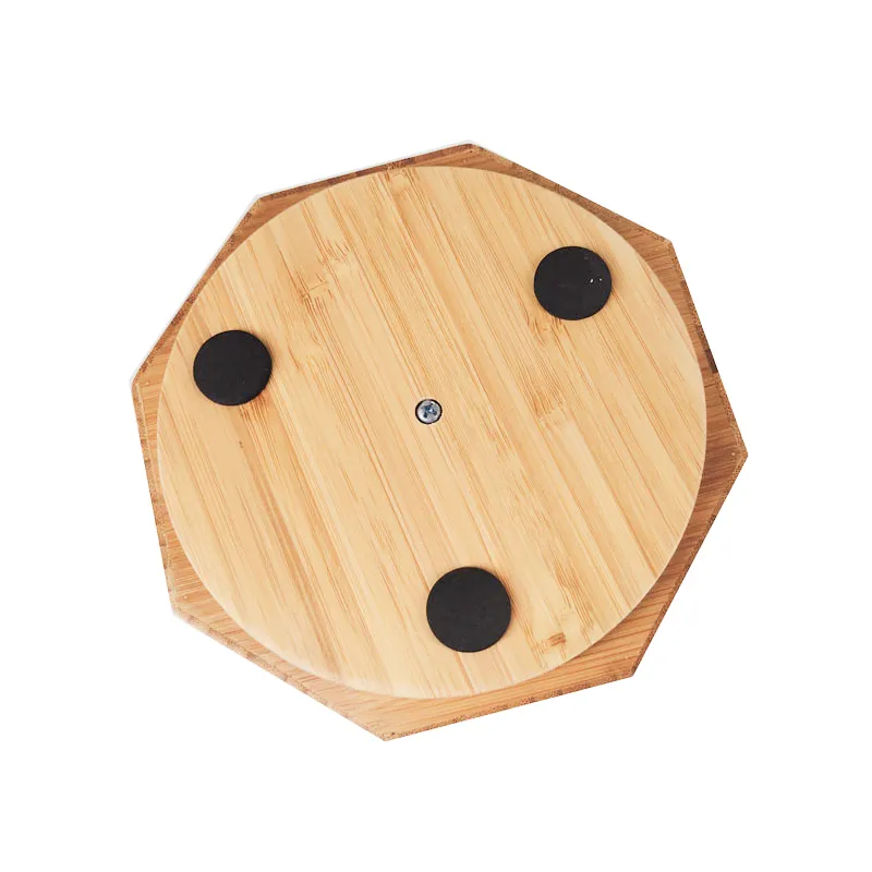 Rotating Bamboo Desk Organizer Art Supply Caddy Holds Marker Pen Brush Storage Box for Office School