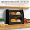 Double Large Bamboo Bread Storage Box with Cutting Board for Kitchen