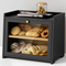 Durable Black Color 2-Tier Bamboo Kitchen Bread Storage Box