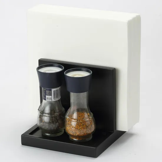 Napkin Salt Pepper Holder Wooden Napkin Holder for Salt and Pepper Shakers Caddy