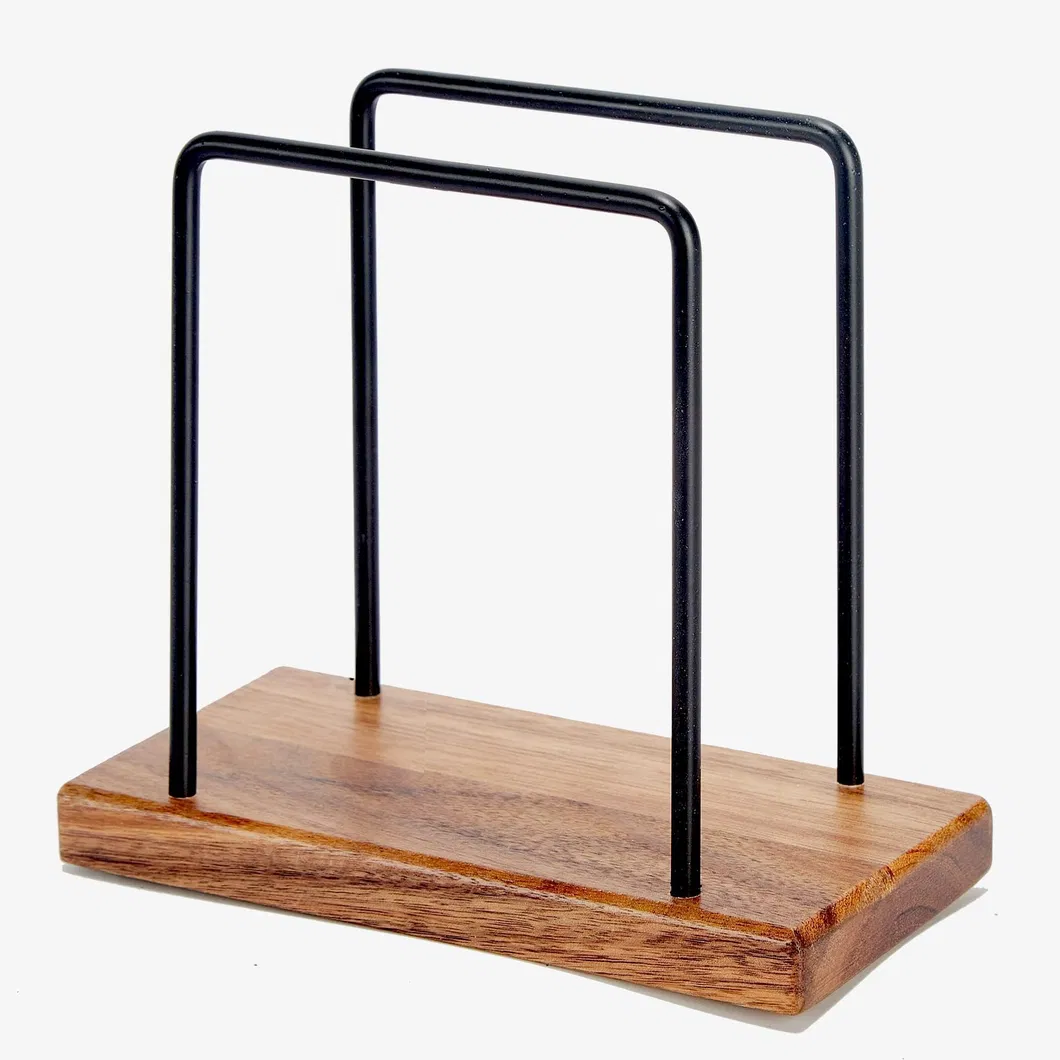 Acacia Wood Napkins Holder with Metal Wire for Table, Kitchen & Dining Room Dé Cor