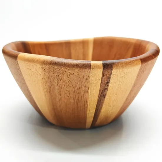 Wholesale Medium Size Acacia Wood Salad Bowl Fruit Bowl