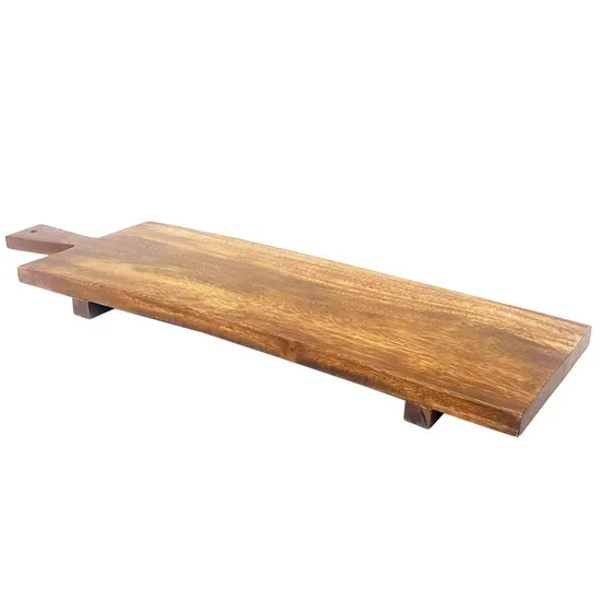 Long and Extra Large Paddle Serving Tray Acacia Serving Board with Handle and Sturdy Feet