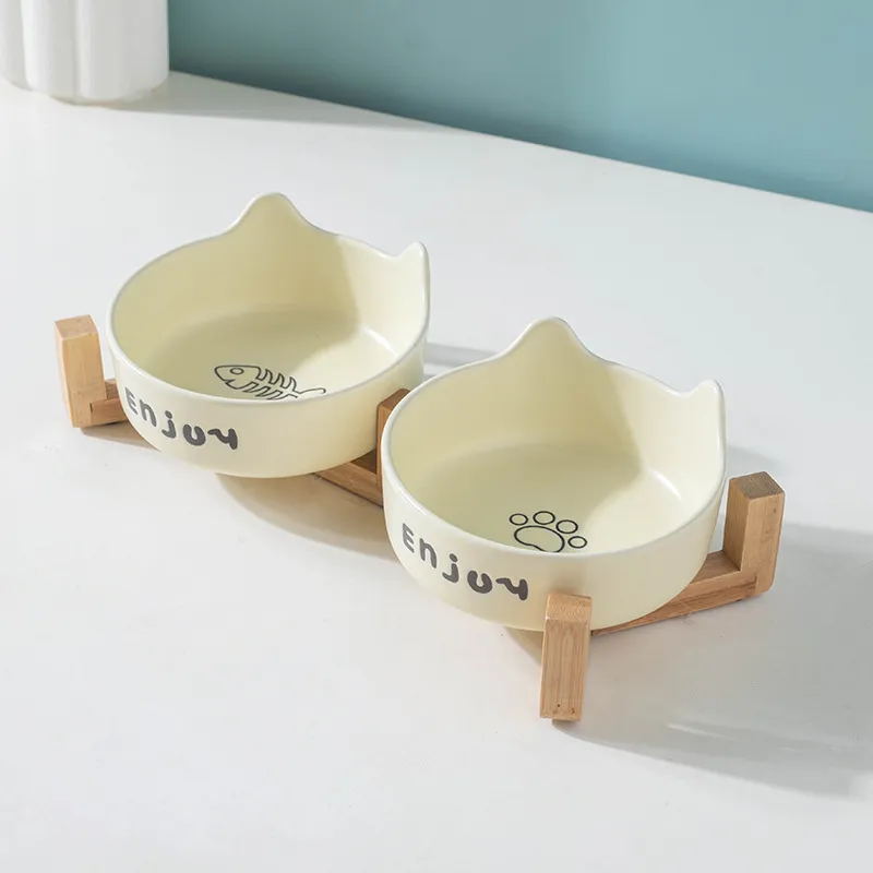 Custom Ceramic Cat and Dog Bowl Food Drinking Bowl