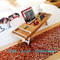 Extendable Bamboo Bathtub Caddy Tray Table with Folding Legs