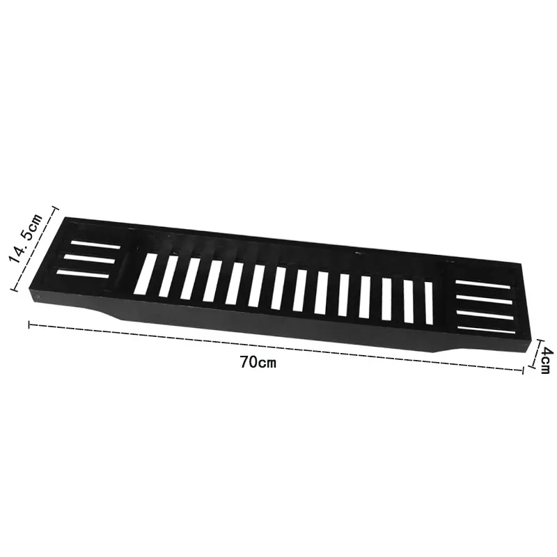 Black Color Bamboo Bathtub Caddy Tray Reading Rack Tablet Holder