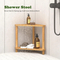Multifunctional Space -Saving Bamboo Shower Bench with Corner Storage for Bathroom