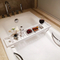 White Color Bamboo Bathtub Tray Table for Bathroom