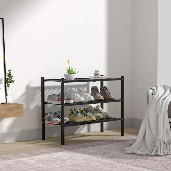 3 Tier Free Standing Bamboo Shoe Rack