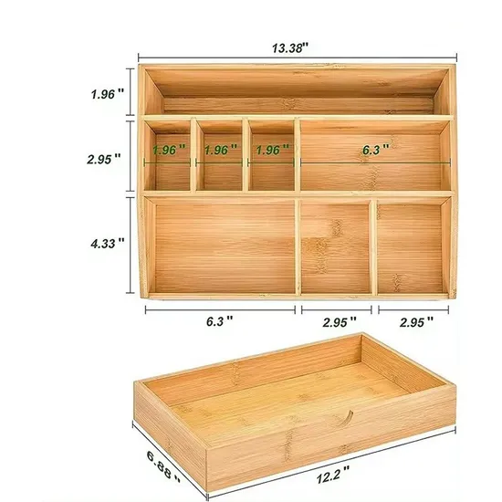 Bamboo Office Desktop Storage Box Office File Storage Shelf with Pen Holder