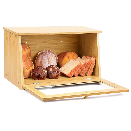 Visuable Bamboo Bread Storage Container for Kitchen