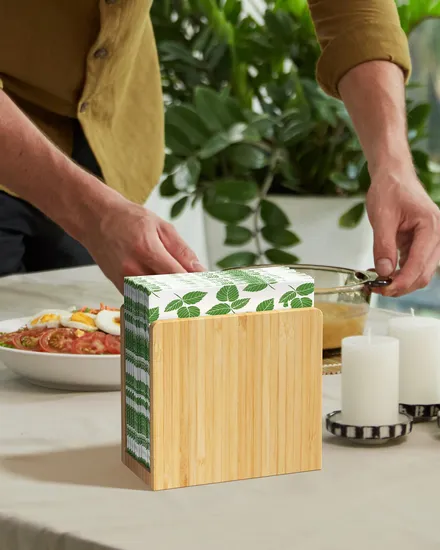 Freestanding Bamboo Tabletop Tissue Dispenser for Kitchen /Dining Room / Restaurant/Hotel