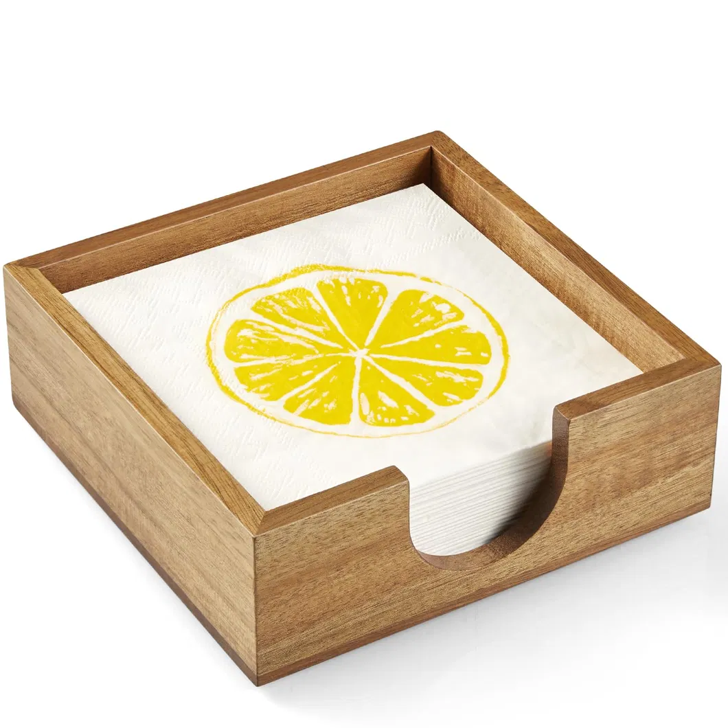 Acacia Wood Napkin Holder for Kitchen Dinner Table Decor