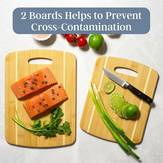 Premium 2-Piece Bamboo Cutting Board Set for Culinary Enthusiasts