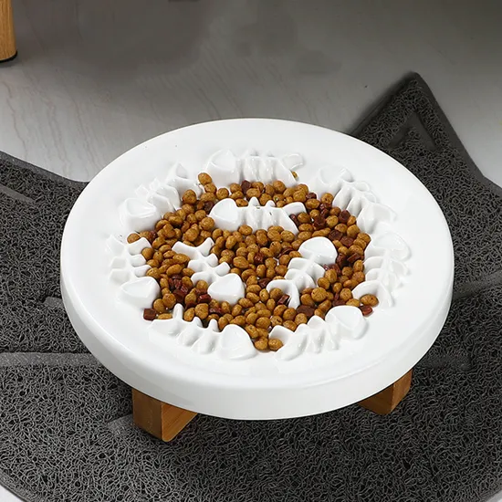 Ceramic Cat and Dog Feeding Bowl Meal Bowl Pet Plate for Small Kitten and Puppy