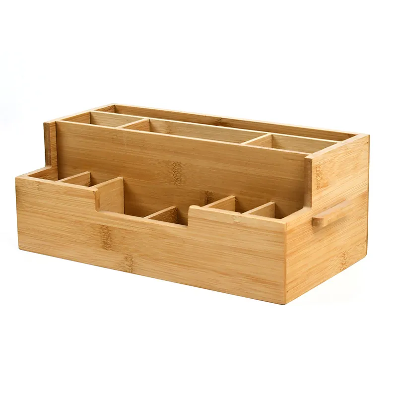 Bamboo Desktop Storage Organizer Box for Office and Home