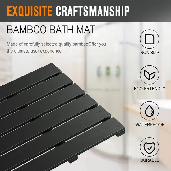 Non-Slip Bamboo Shower Mat Bath Mat for SPA Relaxation