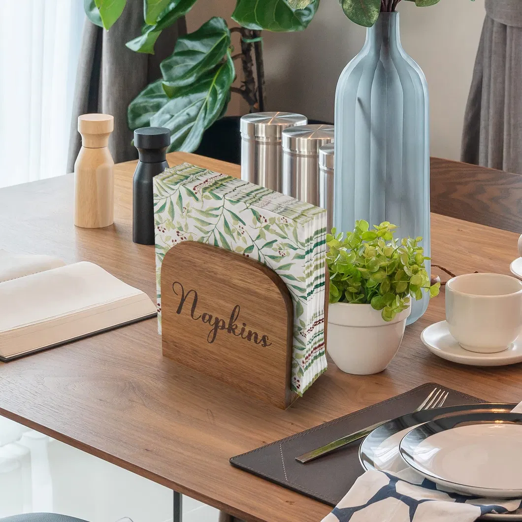 Acacia Wood Napkin Holder for Table