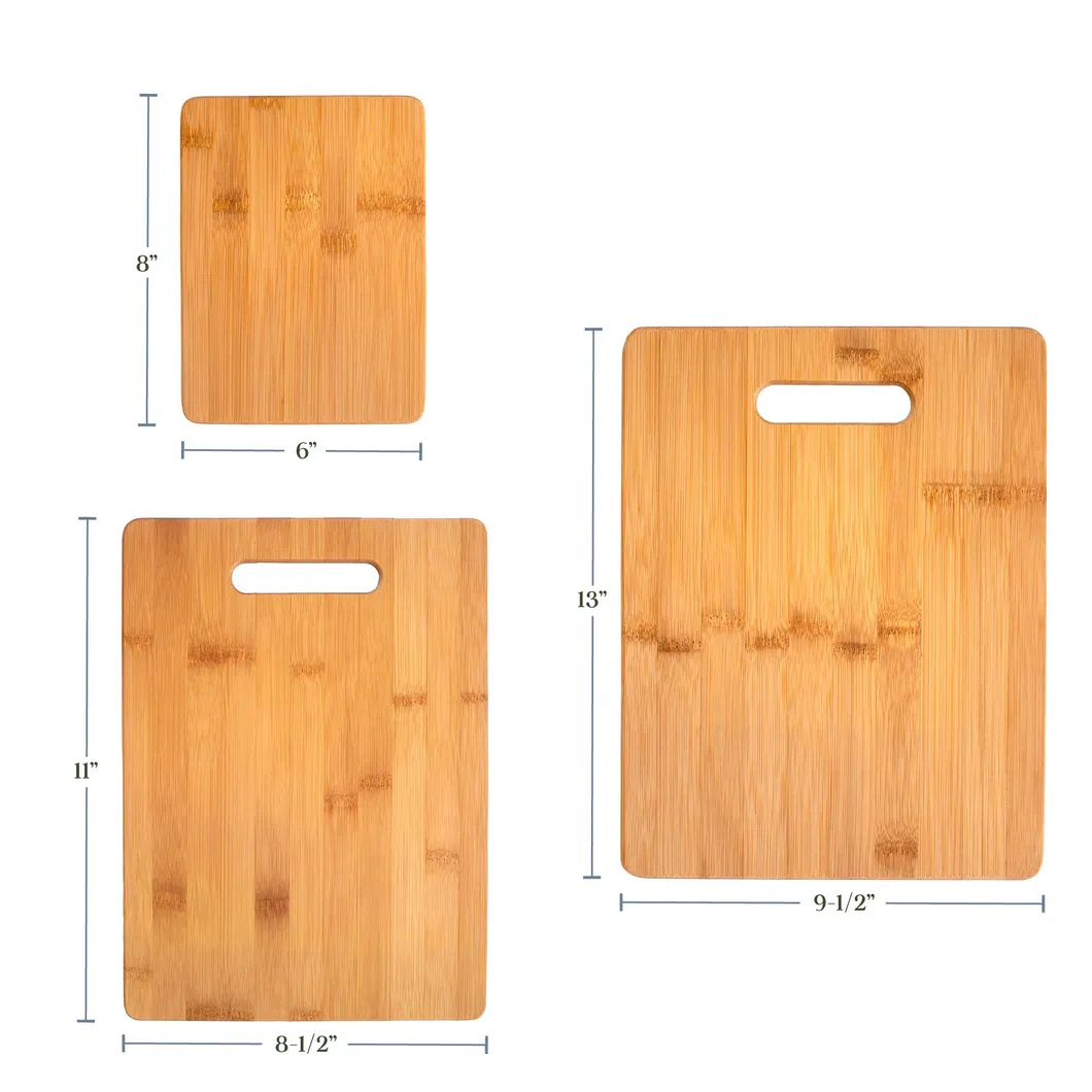 3-Piece Bamboo Cutting Board Set for Kitchen